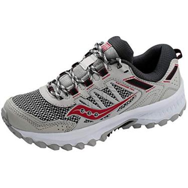 Imagem de Tênis de corrida feminino Saucony Versafoam Excursion Tr13 Trail, Grey/Black/Burgundy, 9