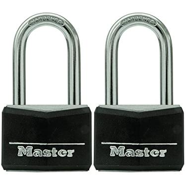 Imagem de Master Lock Cadeado de alumínio coberto com chave 141TLF, pacote com 2 chaves
