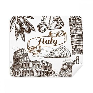 Imagem de Pano de limpeza com estampa de paisagens famosas da Itália, 2 peças, tecido de camurça