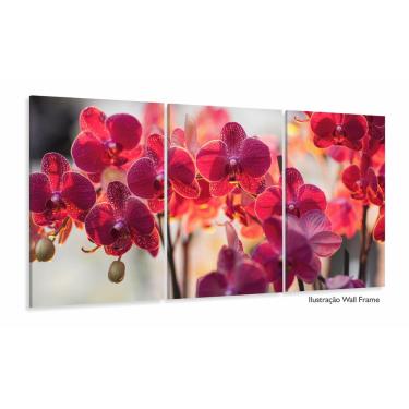 Imagem de Quadro Decorativo Orquideas Magenta 120x60 3 pçs