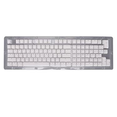 Imagem de Teclados de teclado de 114 teclas, PBT OEM altura duas cores injeção luz transmitindo DIY teclado mecânico ergonômico substituição teclado, para teclado mecânico 61/64/68/72/82/84/87/104/108 teclas teclado mecânico (branco)