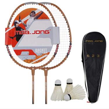 Imagem de HiXB Raquete de badminton de quatro cores X2 adequada para adultos estudantes +3 Badminton/bolsa portátil, dourada