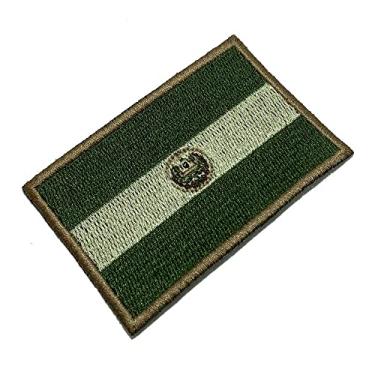 Imagem de BP0203T03 Bandeira El Salvador Patch Bordado Termo Adesivo