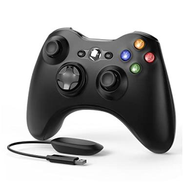 Imagem de ASTARRY Controle sem fio compatível com Xbox 360, controle de jogo de 2,4 GHZ joystick compatível com Xbox e Slim 360 PC Windows 7, 8, 10 (preto)