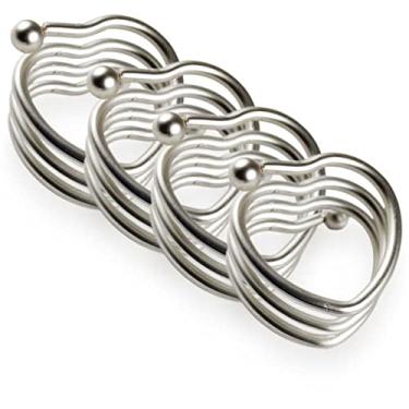 Imagem de Porta Guardanapo Kit 4 peças Metal Pg8328 - Rafimex Prateado