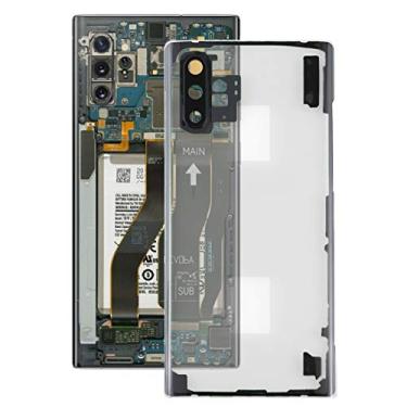 Imagem de HUANGYUNCHAO Acessórios telefônicos Tampa traseira da bateria transparente com a tampa da lente da câmera para a nota de Samsung Galaxy 10+ N975 N9750 Substituição do telefone celular