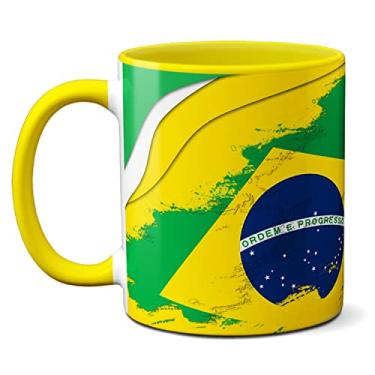 Imagem de Caneca Futebol Bandeira Brasil Criativa Copa do Mundo 2022 (Amarela)