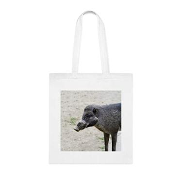 Imagem de Bolsa Visayan Warty Pig, presente engraçado de porco, bolsa de ombro, bolsas reutilizáveis, ideia de presente de aniversário e Natal