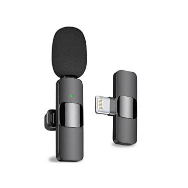 Imagem de Microfone de lapela sem fio para iPhone iPad, microfone sem fio de lapela para gravação de vídeo, TikTok Facebook Live Steam, Youtubers, vloggers, entrevistas, sincronização automática (Para iPhone)