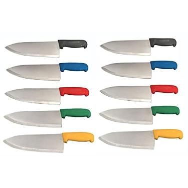 Imagem de Cozzini Cutlery Imports Faca de cozinheiro de 25,4 cm, escolha sua cor – talheres de cozinha comercial afiados – facas de cozinheiro (2 de cada – preto, azul, verde, vermelho, amarelo)