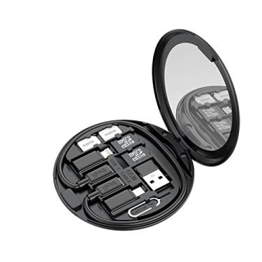 Imagem de Mini Mirror Leitor de Cartão SD CF 11 em 1 Adaptador de Cartão de Memória TF Leitor de Cartão de Câmera Digital Dispositivo de Beleza Estojo de Armazenamento USB C para Carregamento e Transferência de Dados