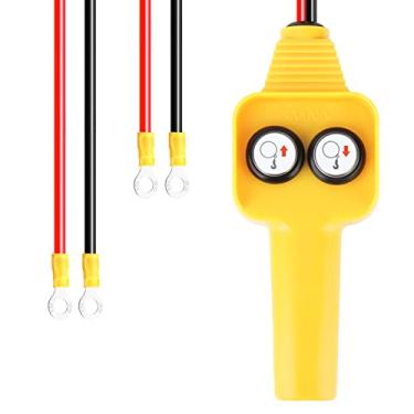Imagem de MEANLIN Conjunto de controle manual de guincho, interruptor de botão de guindaste, para substituição de estação de controle manual com pingente de guindaste para cima e para baixo de 12 V (amarelo)