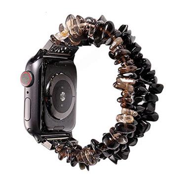Imagem de ANKANG Pulseira para Apple Watch 45 mm, 41 mm, 38 mm, 40 mm, 42 mm, 44 mm, pulseira para iWatch 7, 6, 5, 4, 3, 2, 1, feminina, feita à mão, substituição de pulseira de pedra natural