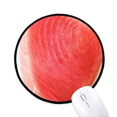 Imagem de DIYthinker Salmão Sashimi carne comida textura mouse pad desktop escritório tapete redondo para computador