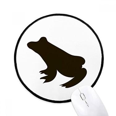 Imagem de Tapete de mouse preto com desenho de animal fofo tapete redondo para computador