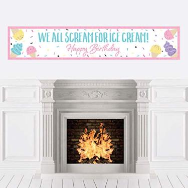 Imagem de Big Dot of Happiness Scoop Up The Fun - Ice Cream - Sprinkles Birthday Party Decorations Party Banner