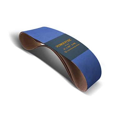 Imagem de POWERTEC 464812Z-3 Correias de lixamento de 15,24 cm x 122,92 cm, papel de areia de moagem de metal de zircônia de 120 grãos – Pacote com 3