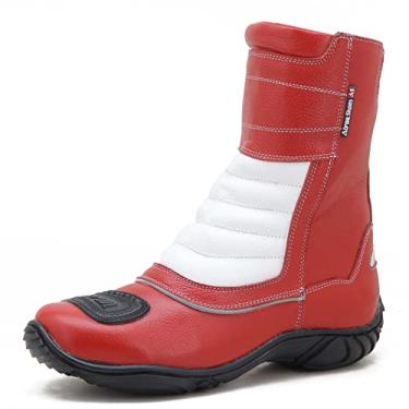 Imagem de Bota Motociclista Semi-ipermeável Atron Shoes - 309 - Verm Tamanho:37;Cor:Vermelho