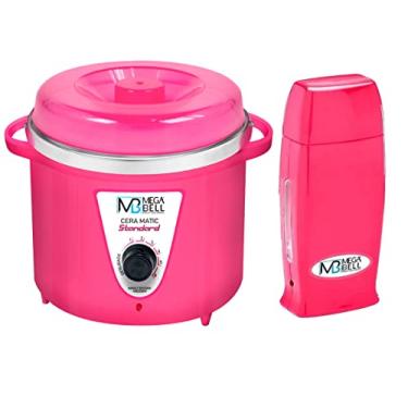 Imagem de Kit Panela Depilação Termocera 700g Sem Refil Toda Rosa + Aquecedor de Cera Roll-on Todo Rosa