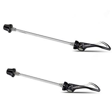 Imagem de ONIPAX MTB Road Mountain Bicicleta Roda Hub Frente e Traseira Rápida Relase Skewer, Preto