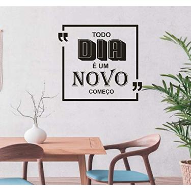 Imagem de Adesivo de frase Todo dia começo tamanho 50cm x 50cm