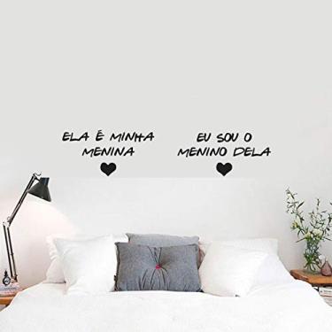 Imagem de Adesivo De Parede Frase Cabeceira Ela Minha Menina 40x140cm