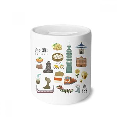 Imagem de DIYthinker Taiwan apresenta atrações de viagem, caixa para dinheiro, porta-moedas de cerâmica, presente de cofrinho