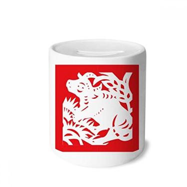 Imagem de DIYthinker Caixa de Dinheiro de Ox Animal Chinês com Corte de Papel Caixa de Moedas de Cerâmica Porta-Moedas Presente