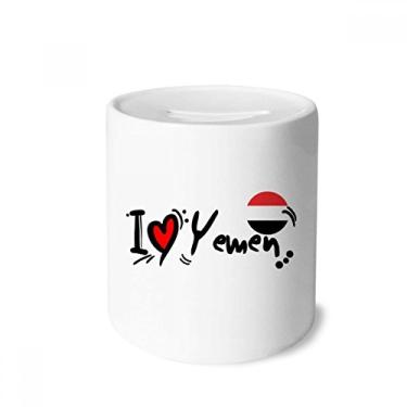 Imagem de DIYthinker I Love Iemen Word Flag Love Heart Ilustration Caixa Dinheiro Cerâmica Porta-Moedas Presente Porquinho
