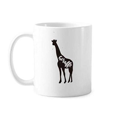 Imagem de Girafa Caneca de animal preta e branca Cerâmica Café Porcelana Caneca de Cerâmica