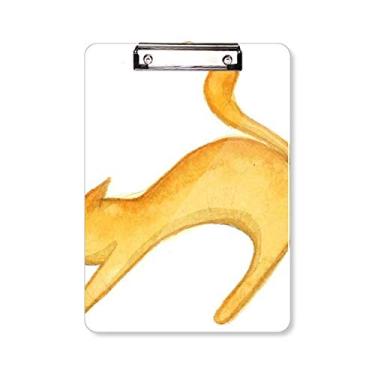 Imagem de Miaoji Pintura Laranja Gato Aquarela Prancheta Pasta Bloco de Escrita Placa de Apoio A4