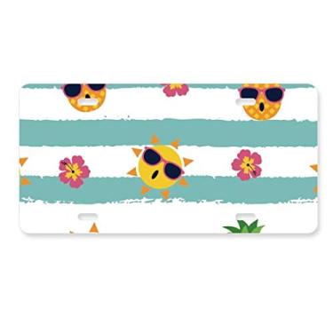 Imagem de DIYthinker Abacaxi Sun Glass Flower River placa de carro decoração de carro acessório de aço inoxidável