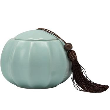 Imagem de Selo de cerâmica CansTea Caddy Pote de chá pequeno pote de porcelana para doces, decoração de conjunto de chá