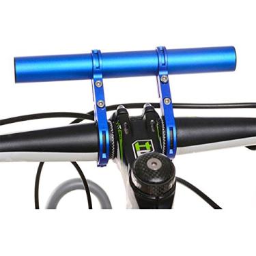 Imagem de JPOJPO Extensor de guidão de bicicleta braçadeira de extensão para velocímetro de bicicleta, suporte de lâmpada de farol liga de alumínio 20 mm, azul