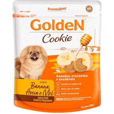 Imagem de Biscoito GoldeN Cookie para Cães Adultos Porte Pequeno Sabor Banana com Aveia e Mel - 350g