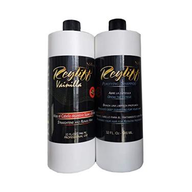 Imagem de Reyliff Tratamento De Queratina Brasileira Vainilla 32 Onças + Champoo Purificador De 32 Onças, 32 Fl Oz (Pacote Com 2)