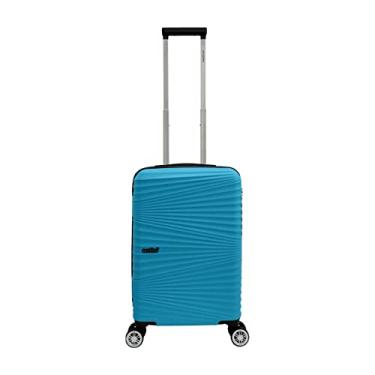 Imagem de Mala Bordo de Viagem Avião Bagagem Embarque Rígida 4 Rodinhas Dupla 360° Abs Santino Cor:Azul;Tamanho:P