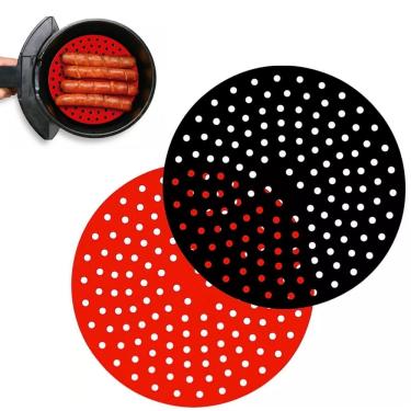 Imagem de Kit 2 Tapete Airfryer Silicone Protetor Forro Universal 22cm