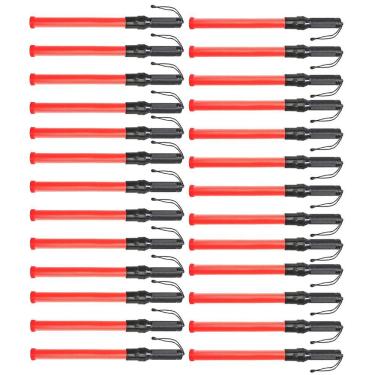 Imagem de Bastao Sinalizador Kit 50 Unidades Transito Engarrafamento Fluorescente Balizador Estacionamento Flanelinha Aeroporto Potente Segurança Fiscalizaçao