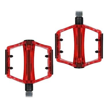 Imagem de Colaxi Pedais de bicicleta 2 peças, pedais de bicicleta, rolamentos selados, pedais de ciclismo universais, pedal plano de bicicleta para equipamentos de, Vermelho