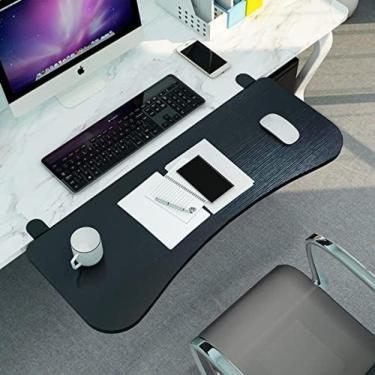 Imagem de Bandeja De Teclado De Gaveta De Computador, Suporte De Extensão De Mesa Ergonômico, Bandeja De Placa De Extensão De Desktop, Bandeja De Gaveta De Teclado Dobrável, Prateleira De Apoio De Braço Par