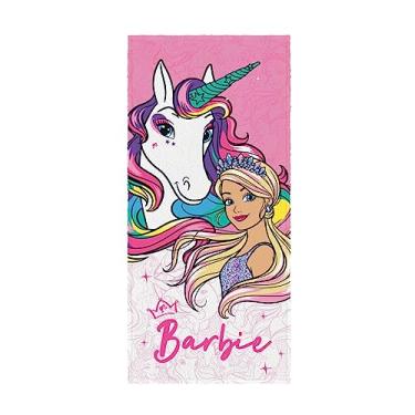 Imagem de Toalha De Praia Infantil Barbie Aveludada Algodão Original
