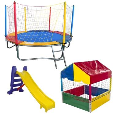 Imagem de Genérico Trampolim Cama Elástica 2,30m + Piscina de Bolinhas 1,00m + Escorregador Médio