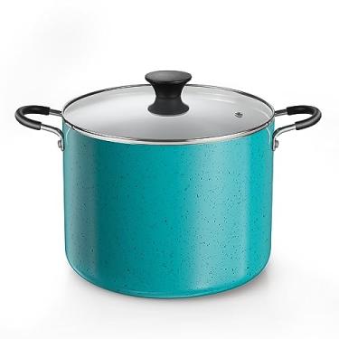 Imagem de Cook N Home Panela antiaderente com tampa, 10,5 Quarts, Turquesa (2697)