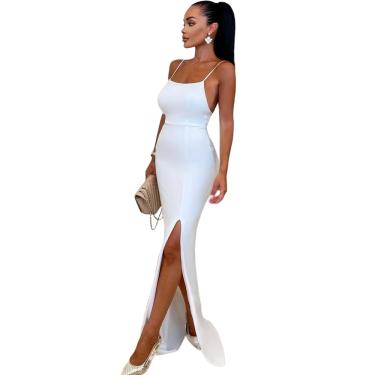 Imagem de Vestido Noiva Sereia com Alças Sensuais e Fenda Formatura e Festa