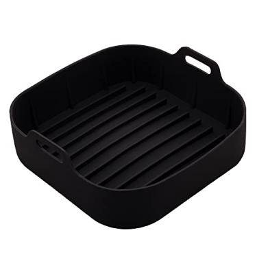 Imagem de LYOR - Forma Quadrada de Silicone para Air Fryer Preta 20Cm x 7Cm