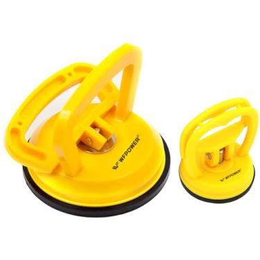 Imagem de Puxador de ventosa amarelo WFPOWER para levantador de dedo, 12,7 cm / removedor de ampulheta/ventosa de levantamento de vidro resistente, 6,3 cm de ventosa pequena incluída.