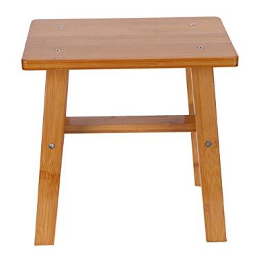 Imagem de Small Bamboo Stool, Multipurpose Low Stool Children Bench for Home Living Room Supplies(M Rectangle)