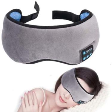 Imagem de TECHNATAL Fone de ouvido sem fio Bluetooth para dormir e música ajustável para dormir, microfone com alto-falantes embutidos de 4,2 alto-falantes, ajuste sem as mãos para viagens aéreas Preto