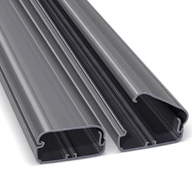 Imagem de ZhiYo Capa de cabo de TV para parede, corretivo de cabo de 80 cm, ocultador de cabos para TV montada na parede, capa de cabo de parede pintável para esconder fios, kit de pista de cabos cinza, 2X 15,8 cm L 1,5 cm A 0,75 cm